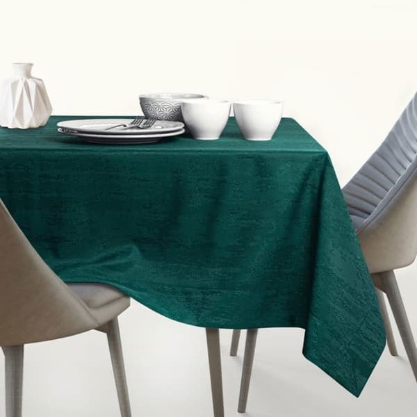 Bordduk - Vesta - Rektangulär 120x260 cm - Mörkgrön melerad - Fläckavvisande, polyester