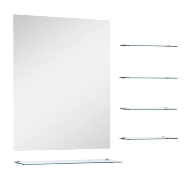 vidaXL Väggspegel med 5 hyllplan Silver 50 x 60 cm