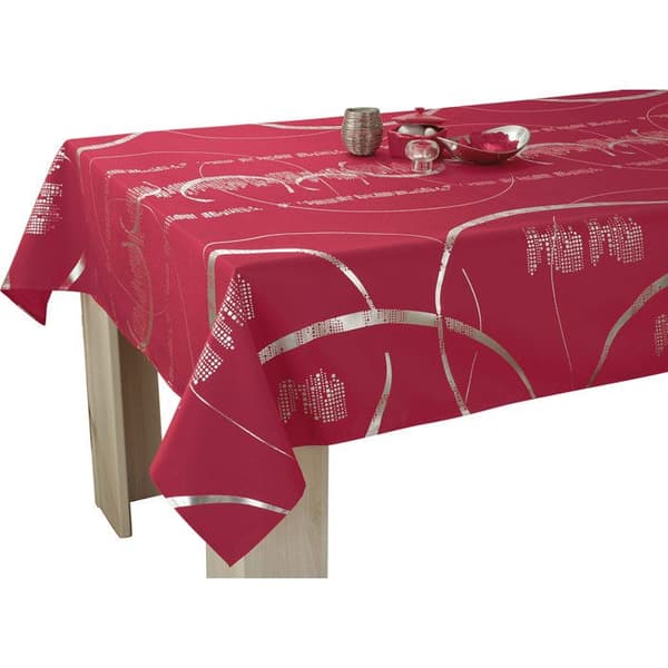 Duk - LE LINGE DE JULES - Glänsande - Röd - 150x240 cm - 100% polyester