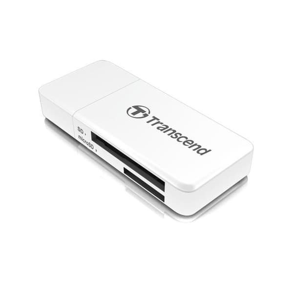 Transcend RDF5 USB 3.0 Multi-kortläsare för SDHC/SDXC och microSDHC/microSDXC - Vit
