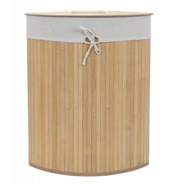 Tvättkorg - GOCKOWIAK - Narony - Bambu - 60 l - Med lock