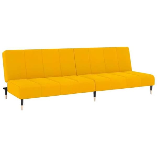 vidaXL Soffa-säng 2 platser gul sammet 375881