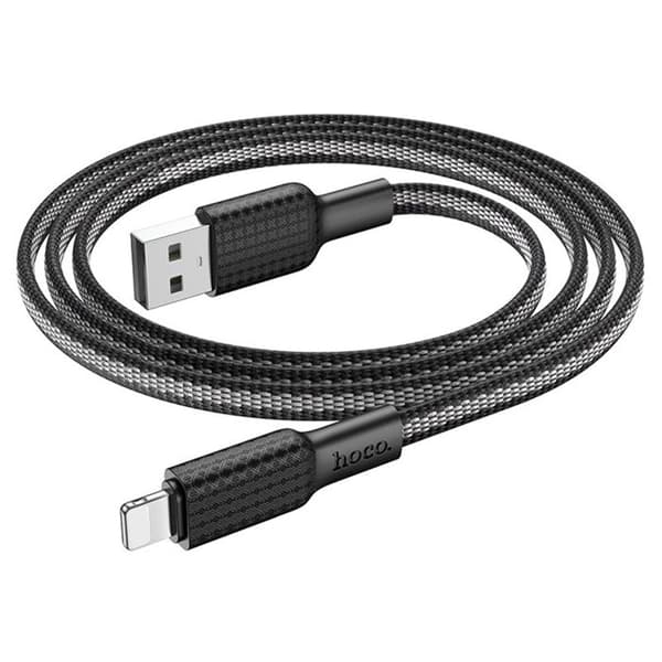 Hoco - Jaeger datakabel (X69) - USB-A till Lightning, 12W, 2,4A, 1,0m - Svart / Vit