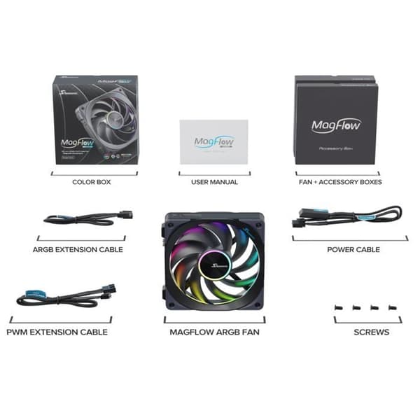 Chassi-fläkt - Seasonic - MAGFLOW ARGB - 4-pin - 12V