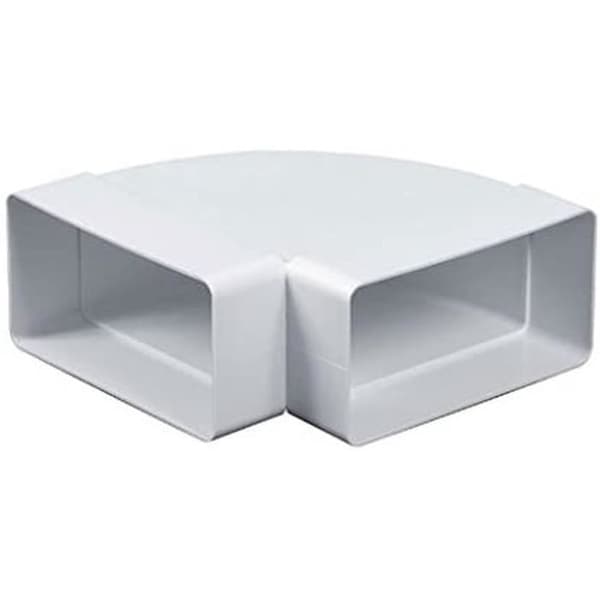 90° böj för rektangulär kabelkanal 75 x 150 mm - vit PVC