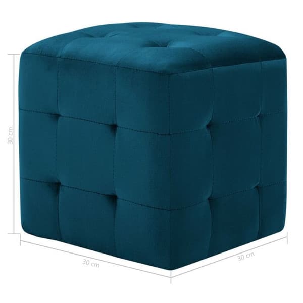 vidaXL 2 st Påsar Blå 30 x 30 x 30 cm Sammetstyg