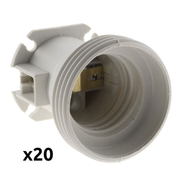 Paket med 20 st bygglampor E27 - Vit - Zenitech