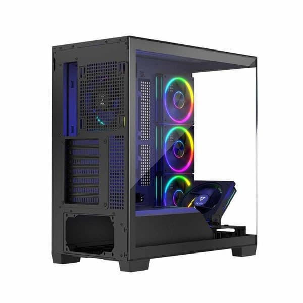 PC-chassi - MODECOM - Volcano Stellar 5F - Härdat glas - 5 ARGB-fläktar - USB-C