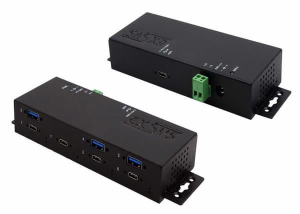 USB-hubb - EXSYS - EX-1237HMVS - 3 x USB 3.2 Gen 2 - 4 x USB-C 3.2 Gen 2 - Desktop, väggmonterad