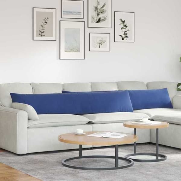 vidaXL Soffkuddar 2 st Blå polis 200 x 40 cm 42013896