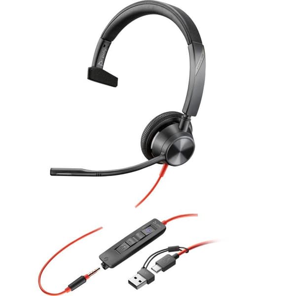 Hörlurar - HP Poly - Blackwire 3315 - Mono - USB-C - Certifierad för Microsoft Teams