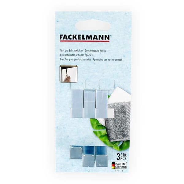 Lott av 3 krokar för dörr och skåp Fackelmann Tecno
