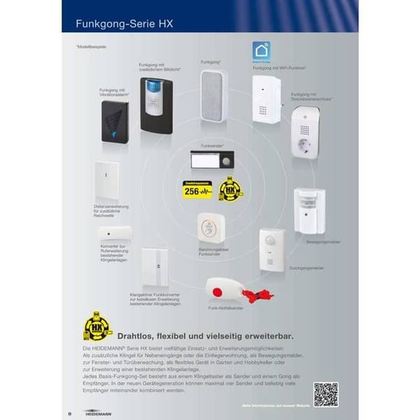 Trådlös dörrklocka Set komplett Heidemann 70836 HX Connect