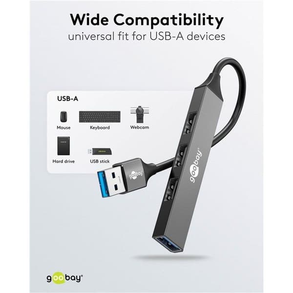 Hub USB-A 3.2 Goobay slim