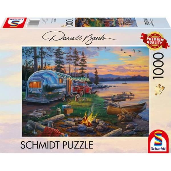 Pussel 1000 bitar: Campingidyll vid sjön