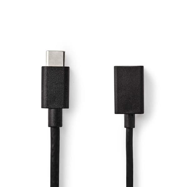 Nedis USB-adapter - USB typ A (F) till USB-C (M) - 15 cm - svart