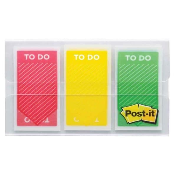 Flytbara bokmärken - POST-IT - Set med 3 - Röd - Gul - Grön