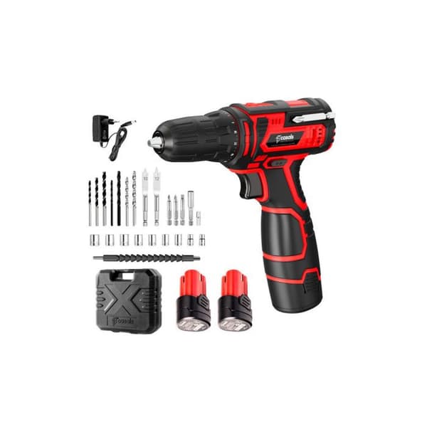 Perceuse-visseuse 12V CASALS - Med 2 batterier, laddare och tillbehörsset