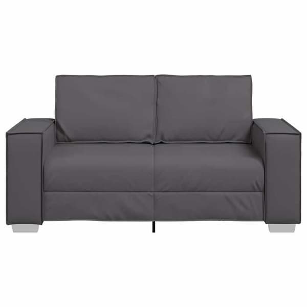 Canapé Loveseat 160 cm med grått konstläderkuddar