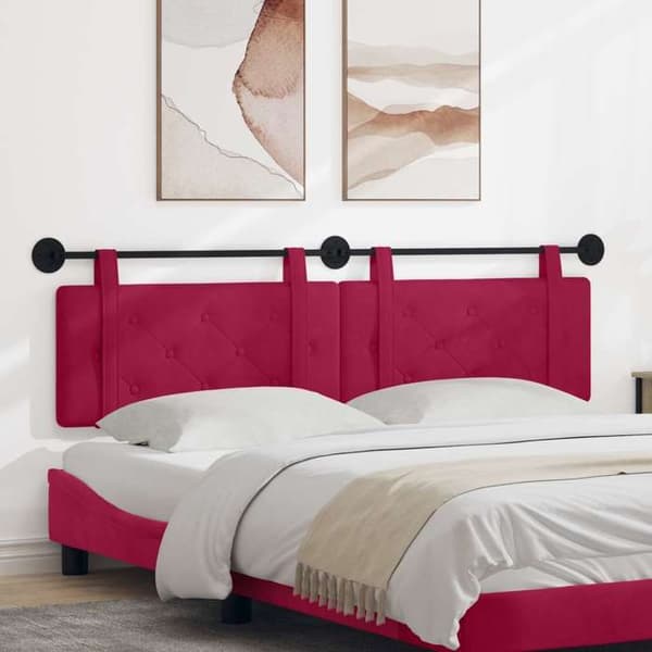 vidaXL Väggmonterad sänggavel Bordeaux Sammet 42031695