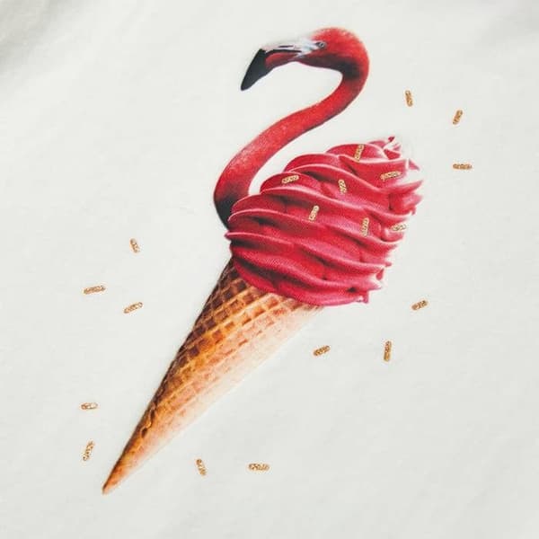 Barn T-shirt rosa écru Multi-storlekar