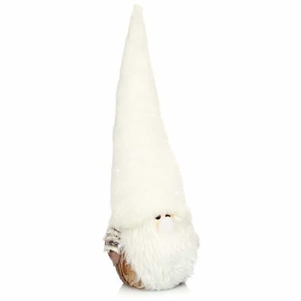 Julälva figur - COM-FOUR - CF13741 - 41 cm - grå/beige - polystyren/plast/trä