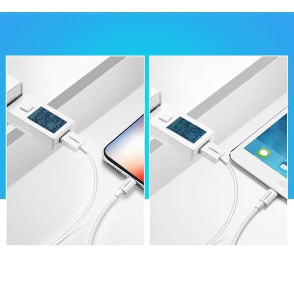 USB-Lightning-kabel - UGREEN - MFi - 2 m - 2,4 A - Vit