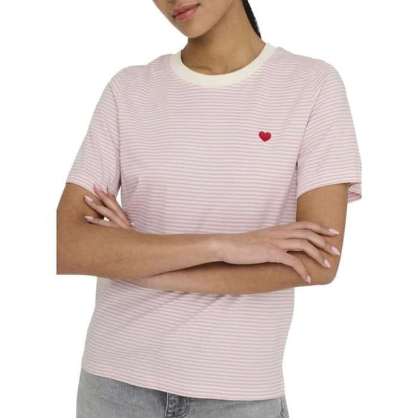 Randig bomull T-shirt