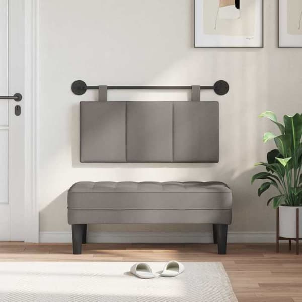 vidaXL Väggmonterad Sänggavel Taupe Sammet 42032242