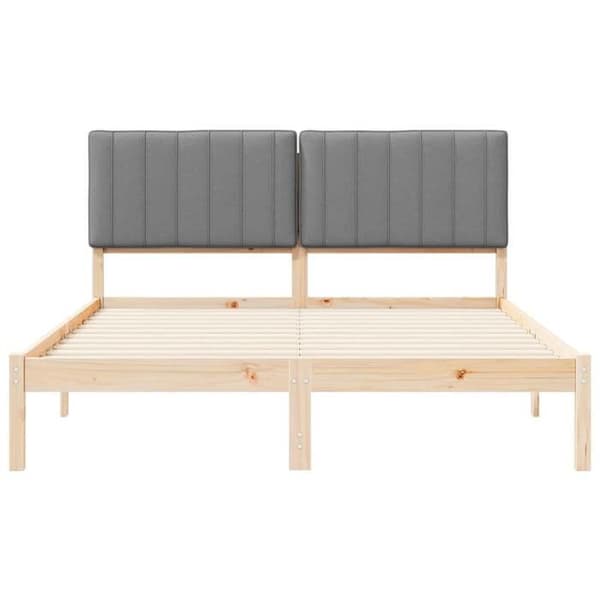 vidaXL Sängram med stoppad huvudgavel Ljusgrå, Sovrum, Rektangulär, Modern, Hållbar 878034