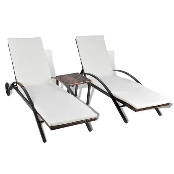 vidaXL Lounge stolar med bord polyrotting brun