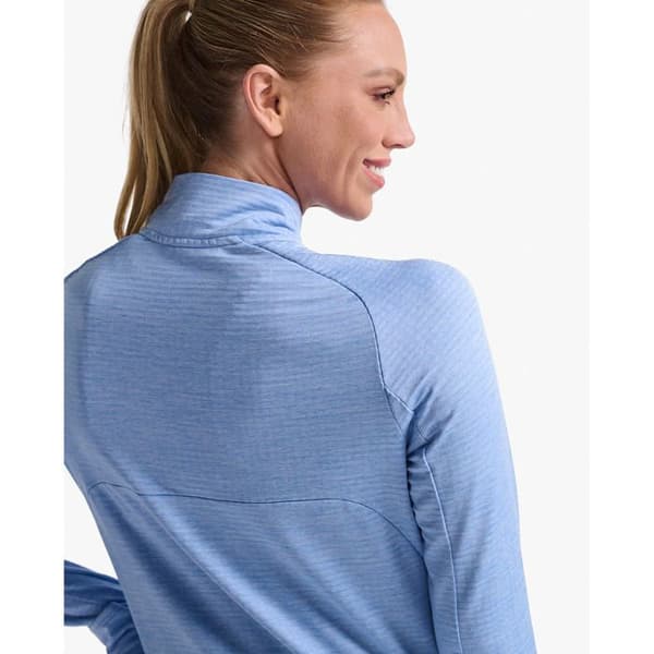 Långärmad tröja 1/4 zip dam 2XU Ignition - hortensia/vit reflekterande