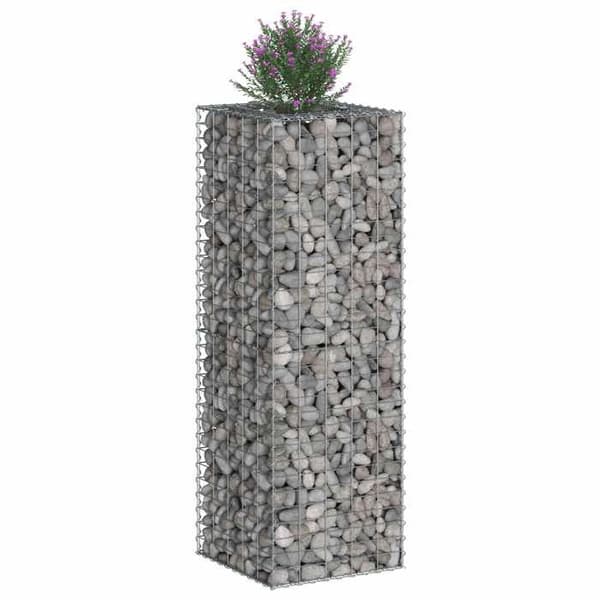 vidaXL Hög säng gabion Silver 42033332