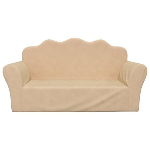Barnsoffa 2 platser krämig mjuk plysch