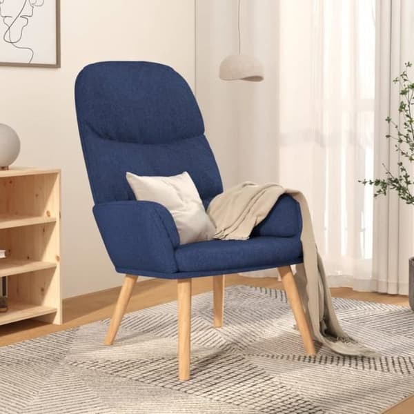 vidaXL Avslappningsstol Blå Tyg 340994