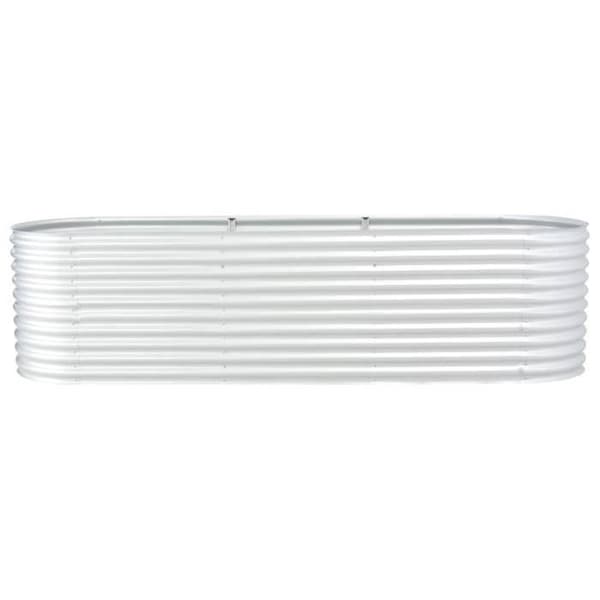 Jardiniär - vidaXL - 320x80x81 cm - Galvaniserad stål - Silver - Rektangulär