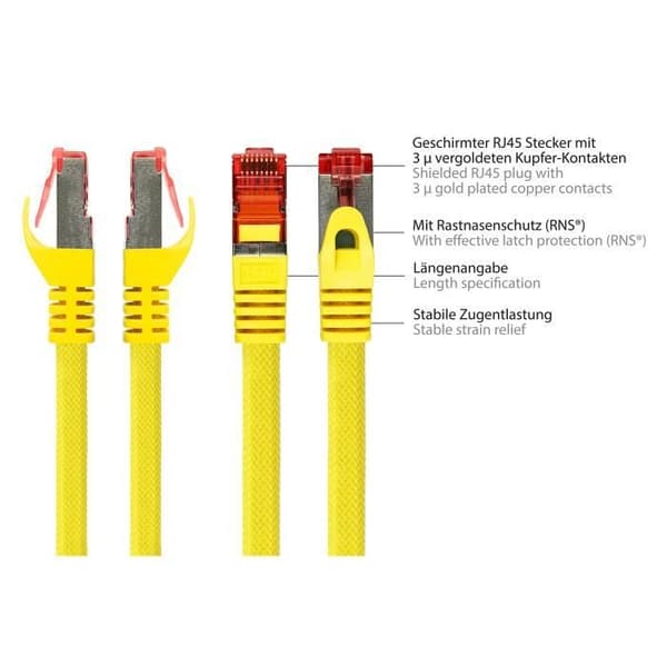 Python Series Ethernet LAN Patch-kabel med Snap-On Noses RNS Protection och Nylon Braided Cat. 6 - Kabel