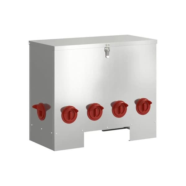 Hönsfoder - vidaXL - Silver - Galvaniserat stål - 60,5x29x51 cm - Kapacitet 25 kg - Väderbeständig