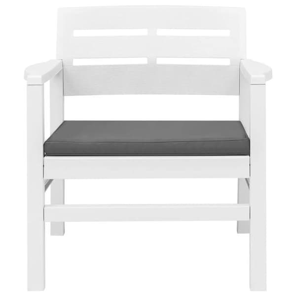 vidaXL Trädgårdsset 3 st Plast Vit 45620