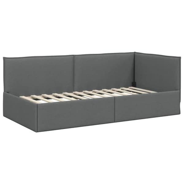Vidaxl Sängram Vinkel Grå 100 cm x 200 cm tyg