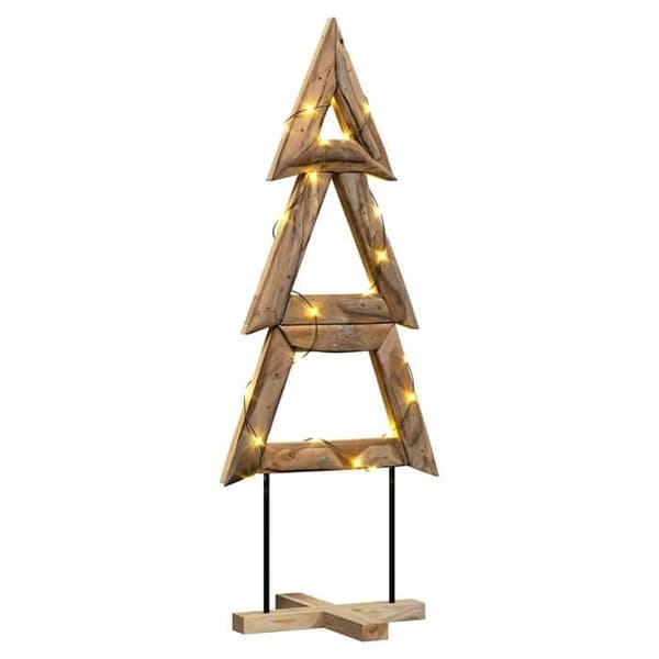 vidaXL Julgran med stöd Brun 149,5 cm Solid teakträ 42017928