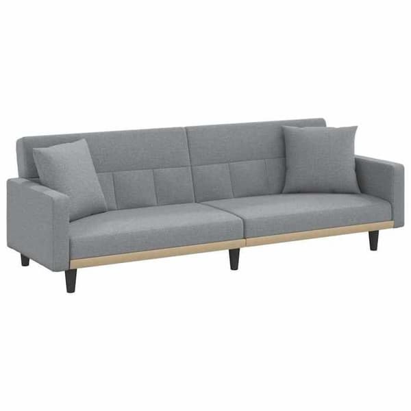 vidaXL bäddsoffa med kuddar ljusgrå tyg 351875
