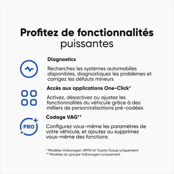 Diagnosverktyg för Kodningsanalys - OBDeleven - Pro Edition - Bluetooth - OBD2 - Android/iOS