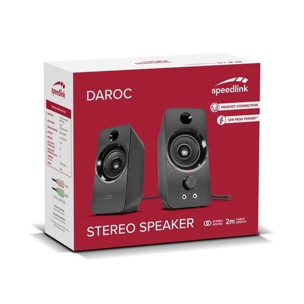 Speedlink DAROC Stereohögtalare, svart
