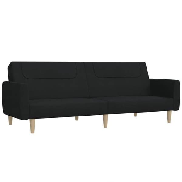 vidaXL 2-sits bäddsoffa svart tyg 375786