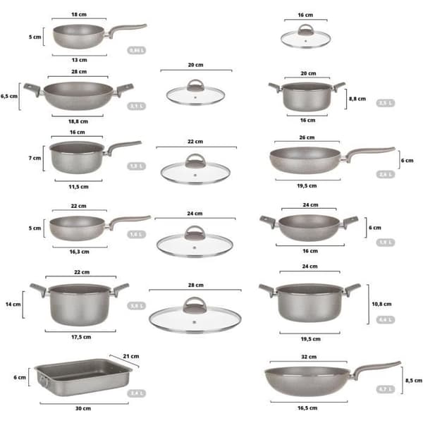 Kasanova 16-delars non-stick köksredskapsset