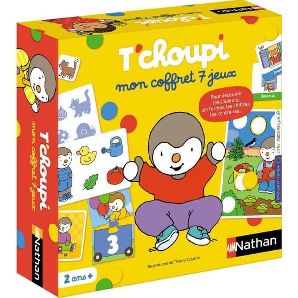 'T'CHOUPI Min box med 7 spel - Utbildningsspel - NATHAN - Från 2 år'