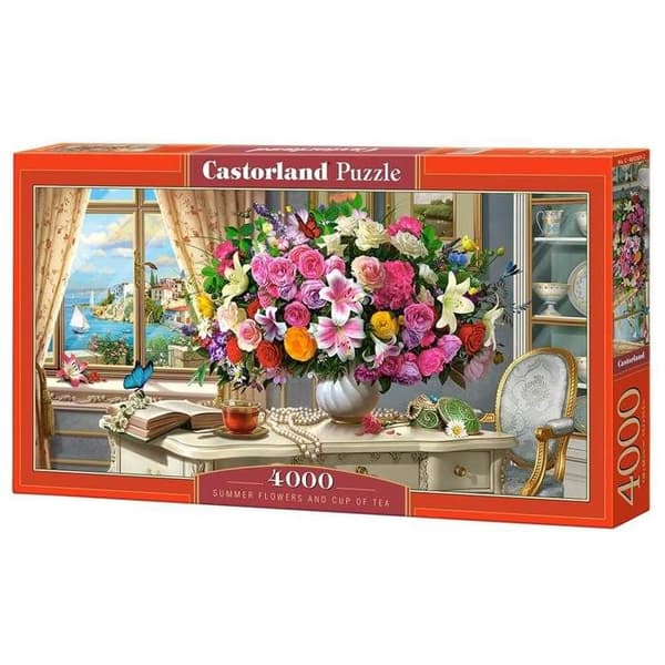 Pussel 4000 bitar: Sommarblommor och tekopp