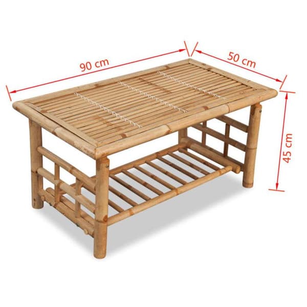 vidaXL Soffbord Bambu 90x50x45 cm 243713