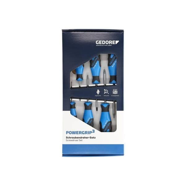 GEDORE 3C skruvmejselsats, 6 st PH+PZ 0-1-2